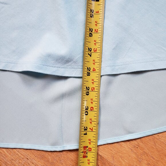 Lands' End Women's Aqua Blue Hi-Low Cotton Blend Short Sleeve Top, Size: 1X - Picture 12 of 16